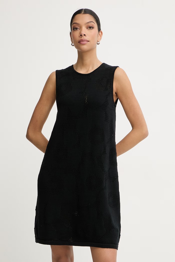 Літня сукня бавовняна Marimekko колір чорний