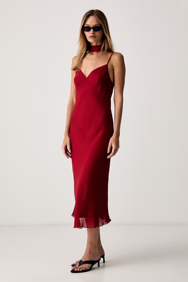 Сукня віскозна Le Privé FELICE CHIFFON ROUGE колір червоний фото 2