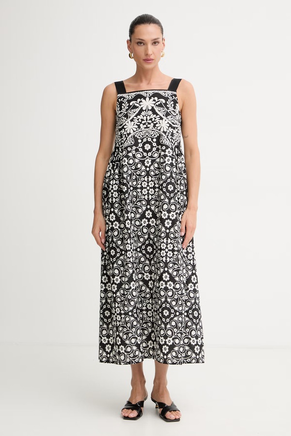 Літня сукня бавовняна Weekend Max Mara колір чорний