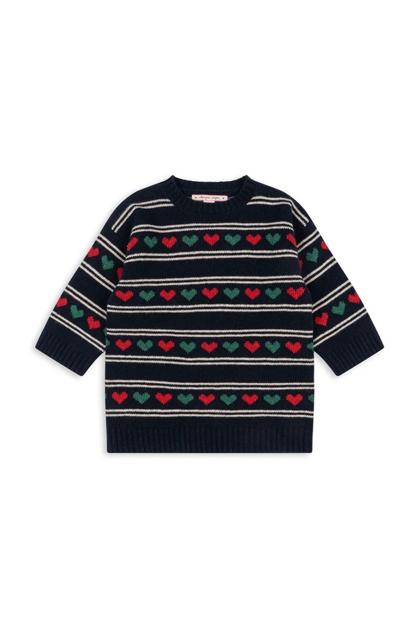 Дитяча сукня з додаванням вовни Konges Sløjd BELOU KNIT DRESS колір синій