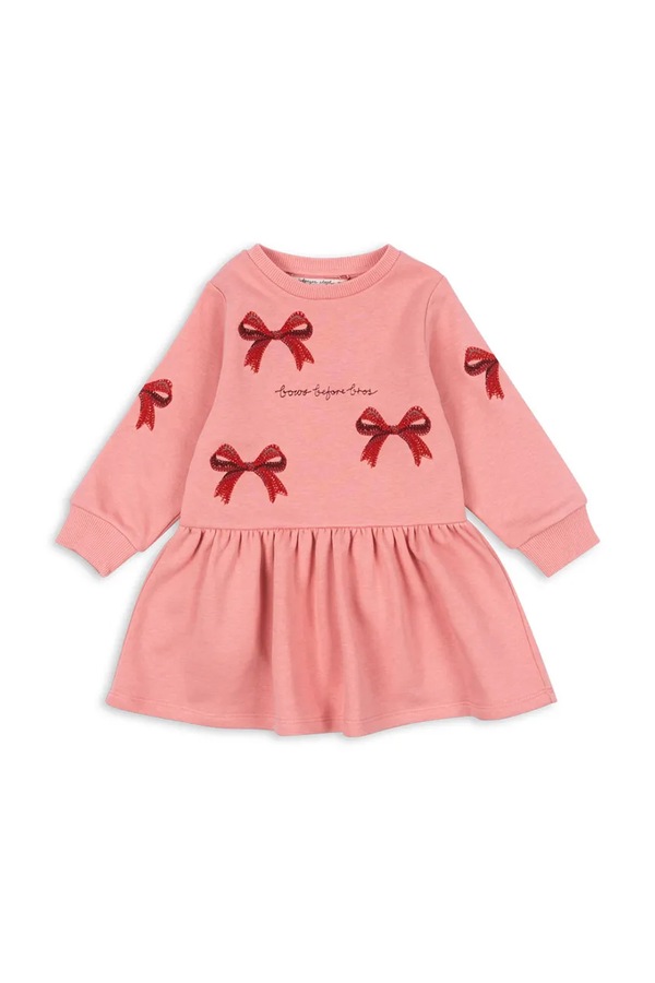 Дитяча сукня Konges Sløjd LOU BOW SWEAT DRESS OCS колір рожевий