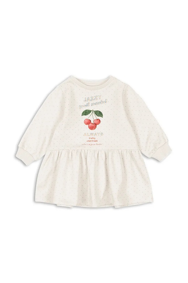 Дитяча бавовняна сукня Konges Sløjd LOUPY SWEAT DRESS OCS колір білий