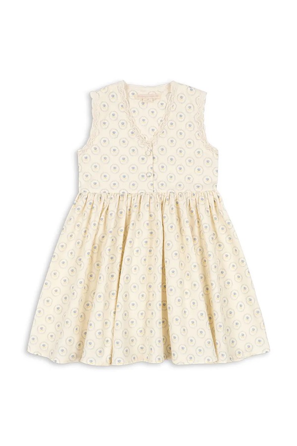 Дитяча бавовняна сукня Konges Sløjd COEUR LACE DRESS GOTS колір бежевий