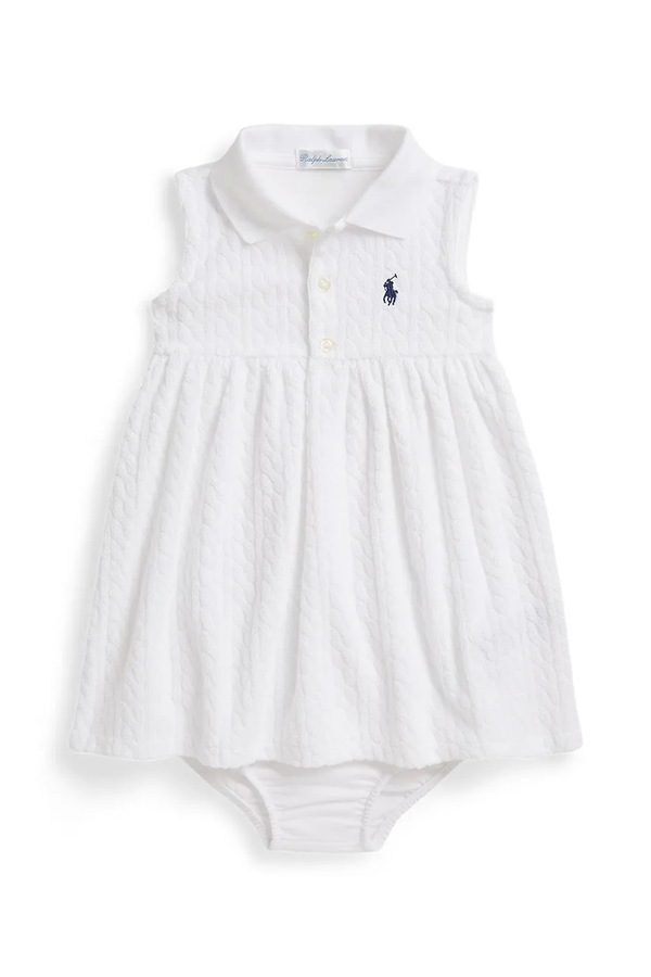 Расклешенная платье хлопковая Polo Ralph Lauren цвет белый
