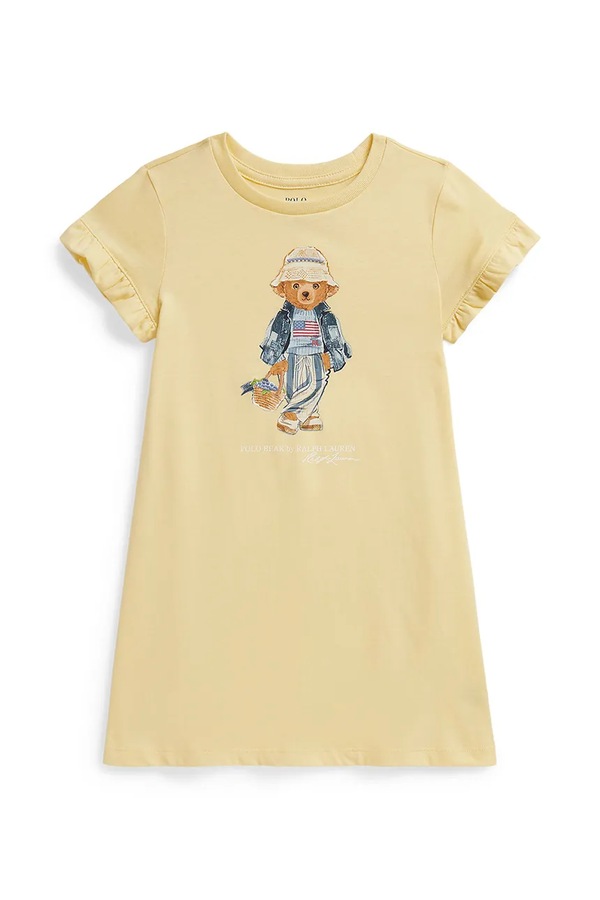 Платье хлопковая Polo Ralph Lauren цвет желтый фото 2
