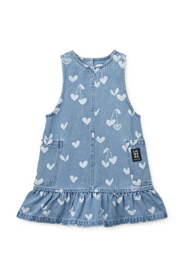 Детская джинсовая платье Liewood Angelica Printed Denim frill Dress