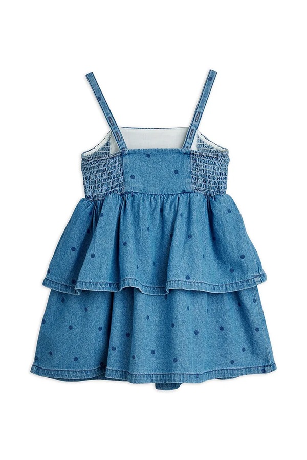 Детская джинсовая платье Mini Rodini denim dots фото 2