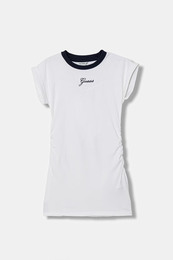 Літня сукня бавовняна з еластаном Guess колір білий