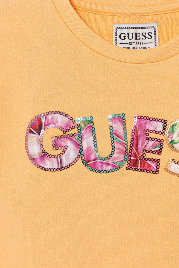 Сукня бавовняна з еластаном Guess колір помаранчевий фото 2