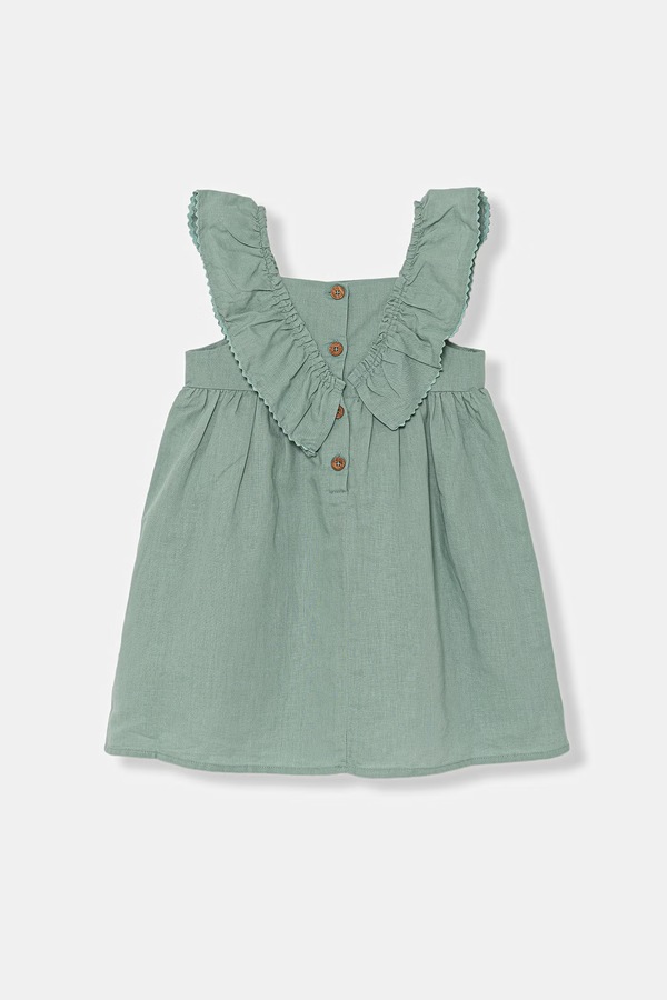 Летняя платье с льном United Colors of Benetton цвет бирюзовый