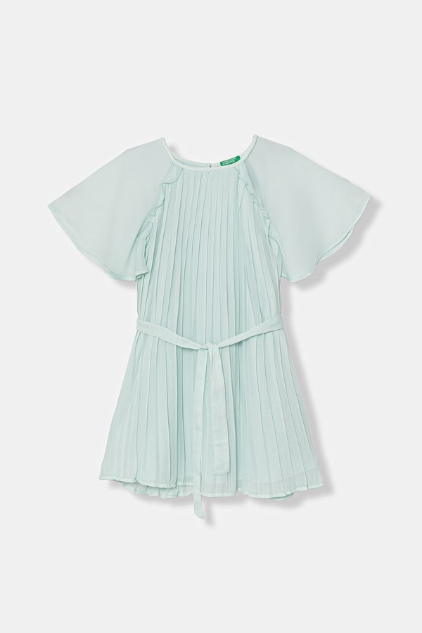 Плісирована сукня United Colors of Benetton колір зелений
