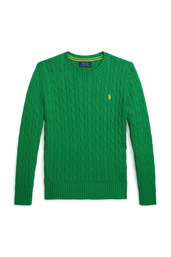 Дитячий бавовняний светр Polo Ralph Lauren колір зелений фото 2