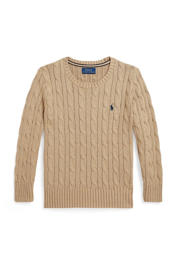 Дитячий бавовняний светр Polo Ralph Lauren колір коричневий фото 2