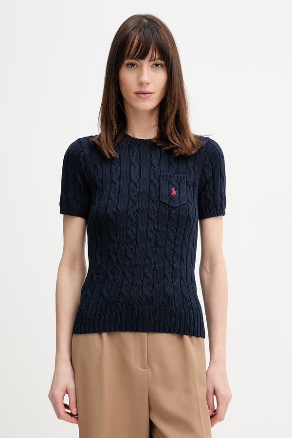 Свитер женский хлопковый Polo Ralph Lauren цвет темно-синий
