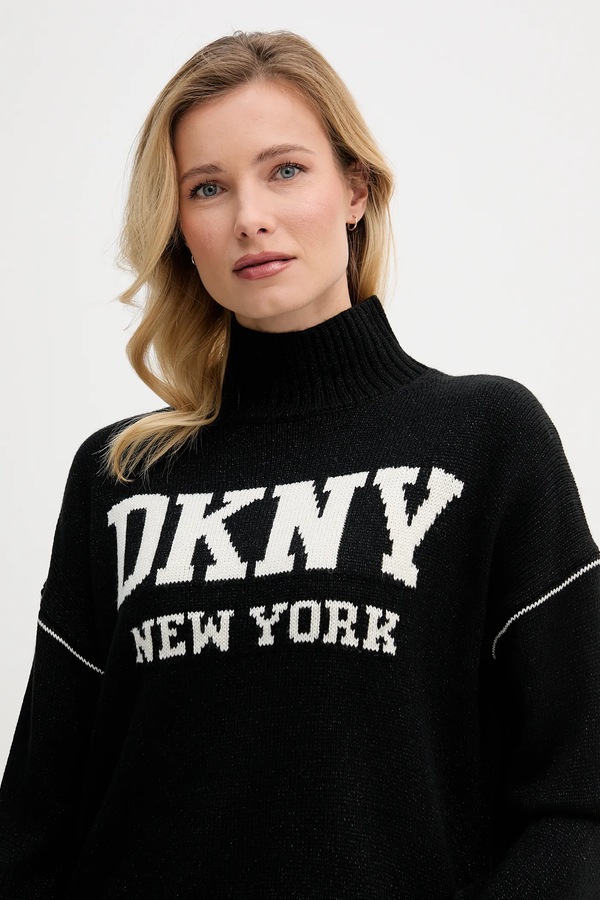 Светр DKNY колір чорний фото 4
