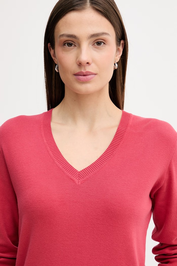 Светр жіночий бавовняний United Colors of Benetton колір червоний фото 4