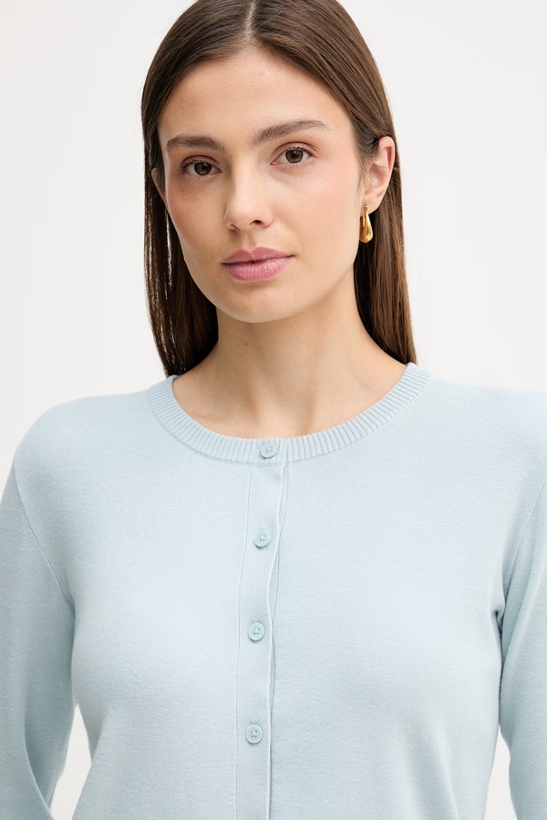 Кардиган жіночий бавовняний United Colors of Benetton колір блакитний фото 4