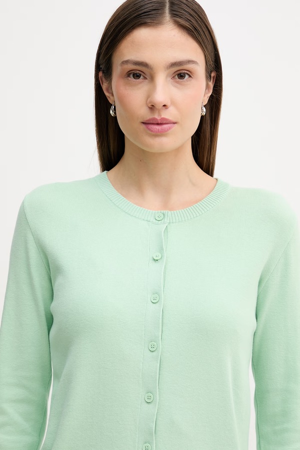 Кардиган жіночий бавовняний United Colors of Benetton колір зелений фото 4