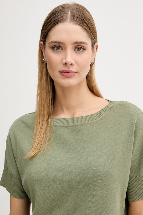 Светр жіночий бавовняний United Colors of Benetton колір зелений фото 4