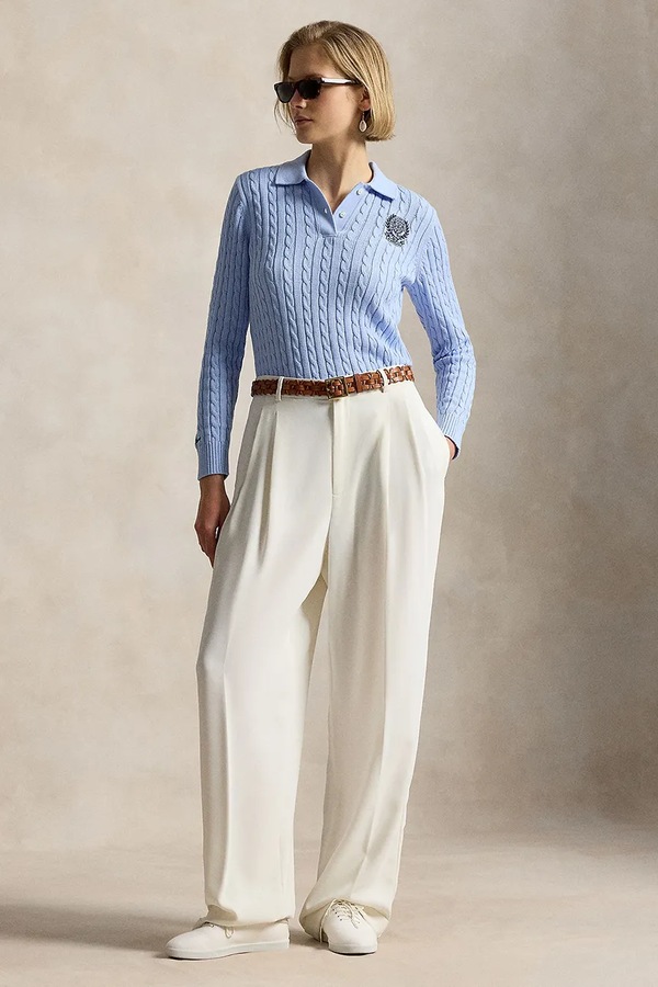 Светр жіночий бавовняний Polo Ralph Lauren Wimbledon колір блакитний фото 3