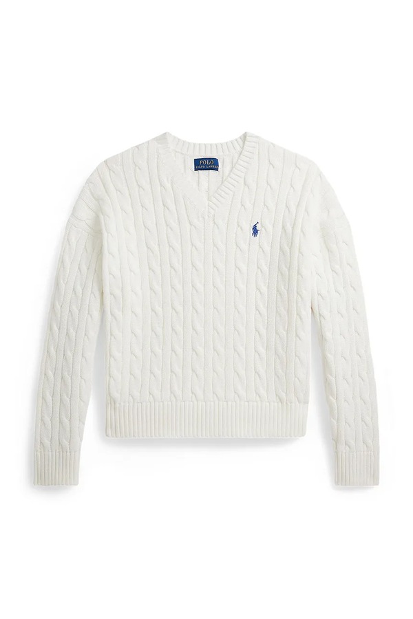 Дитячий бавовняний светр Polo Ralph Lauren колір білий фото 2