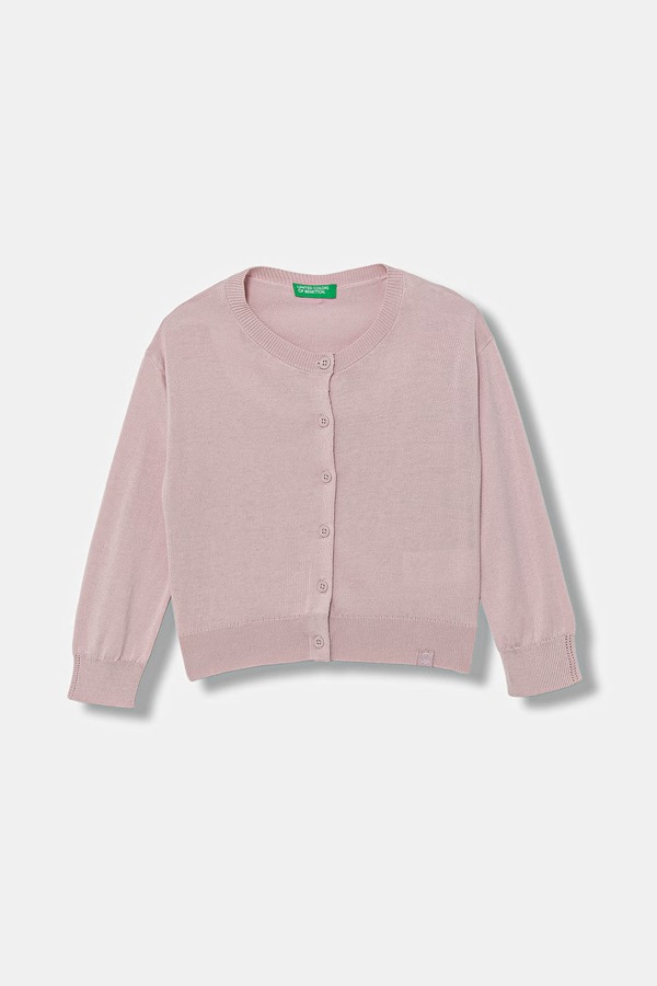 Кардиган дитячий з бавовною United Colors of Benetton колір рожевий