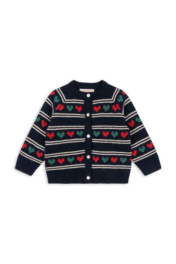 Дитячий кардиган з додаванням вовни Konges Sløjd BELOU KNIT CARDIGAN колір синій