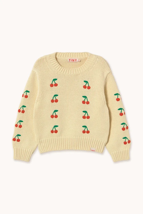 Детский хлопковый свитер Tinycottons MINI CHERRIES SWEATER цвет желтый