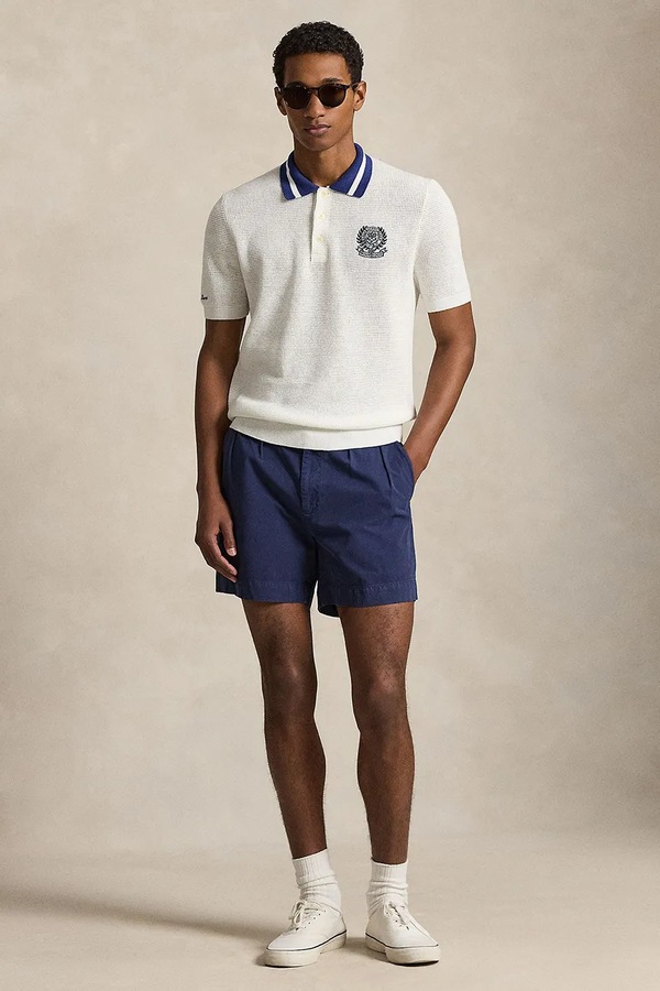 Светр з короткими рукавами чоловічий бавовняний Polo Ralph Lauren Wimbledon колір білий фото 2