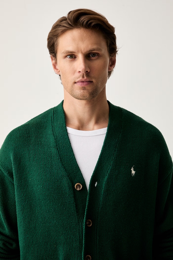 Кардиган чоловічий бавовняний Polo Ralph Lauren колір зелений фото 4