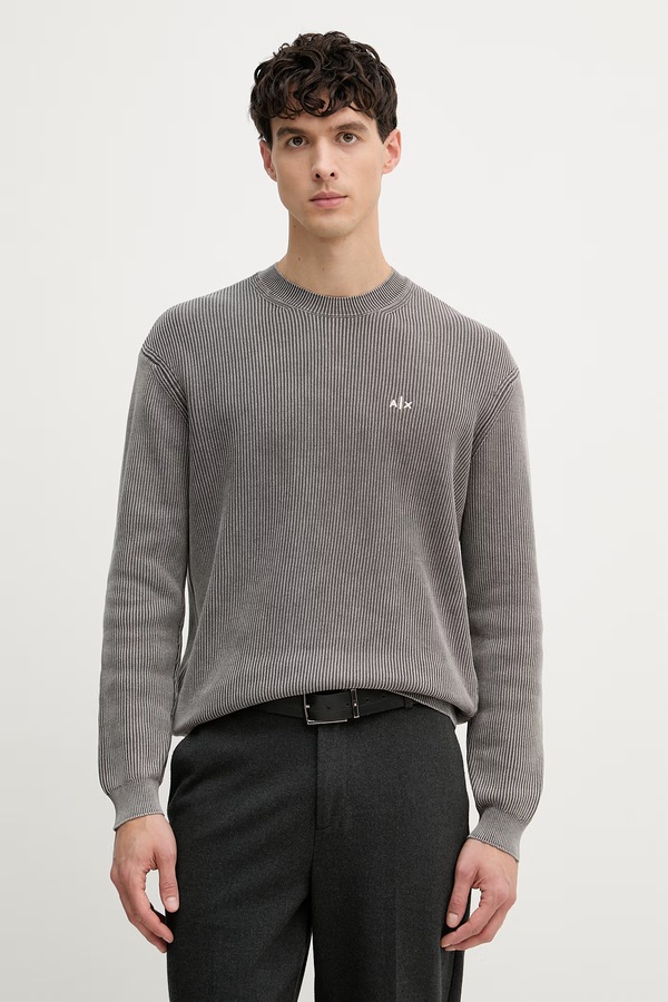 Светр чоловічий бавовняний Armani Exchange колір сірий