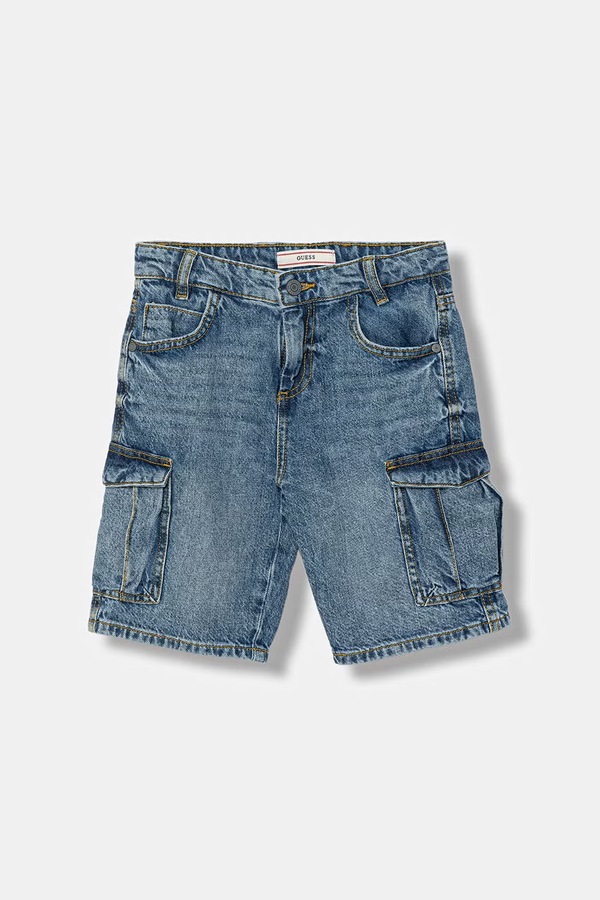 Шорти cargo дитячі джинсові Guess колір блакитний