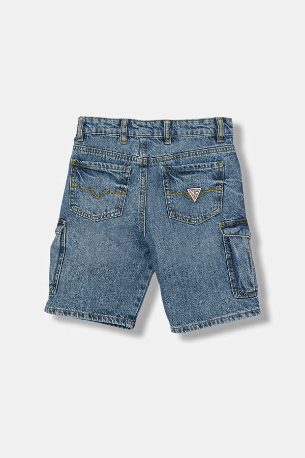 Шорти cargo дитячі джинсові Guess колір блакитний фото 2