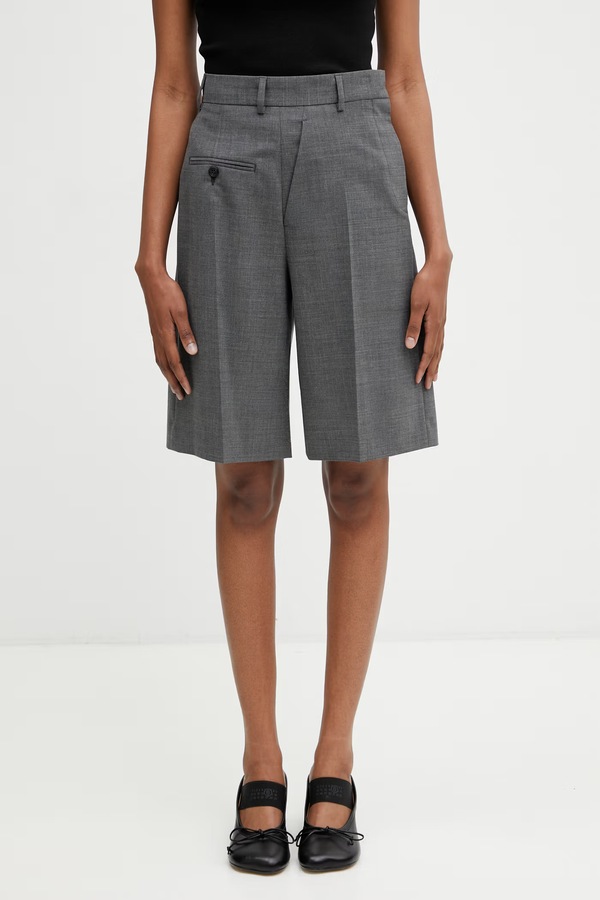 Элегантные шорты женские с шерстью MM6 Maison Margiela цвет серый