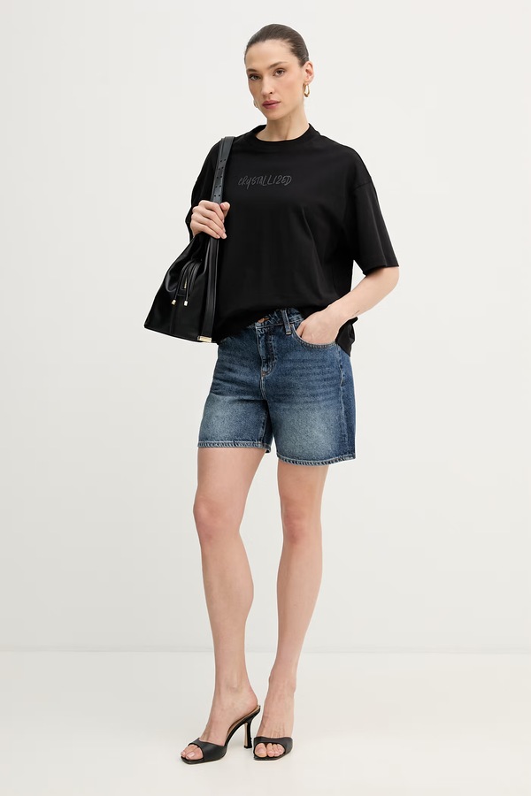 Шорти жіночі джинсові Armani Exchange колір блакитний
