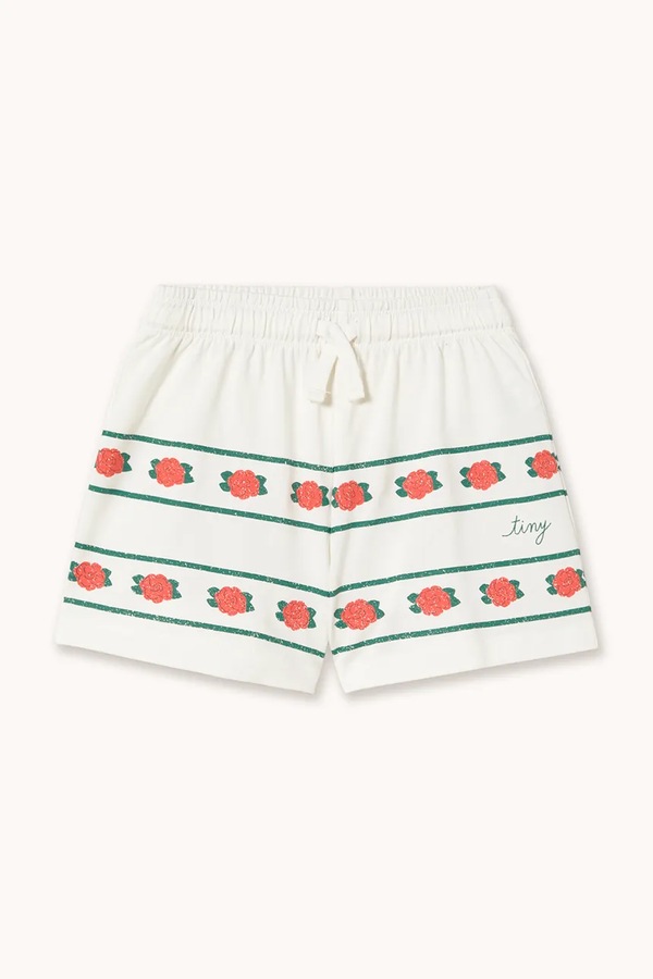 Дитячі бавовняні шорти Tinycottons ROSES SHORTS колір білий