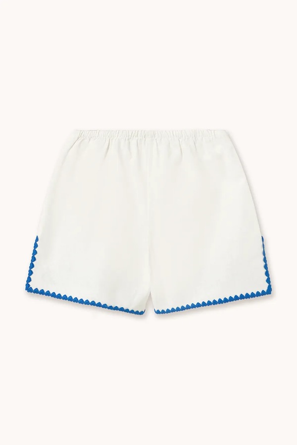 Дитячі шорти з додаванням льону Tinycottons SWANS LINEN SHORTS колір білий фото 2