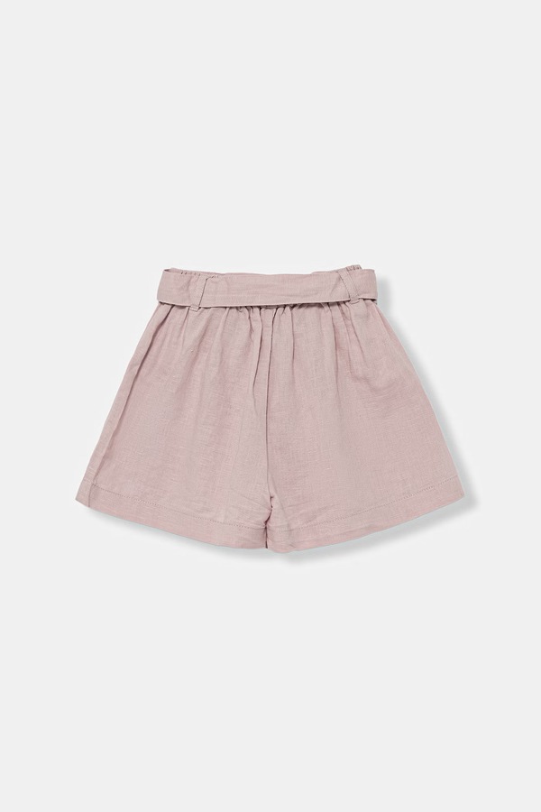 Шорти дитячі з льоном United Colors of Benetton колір рожевий