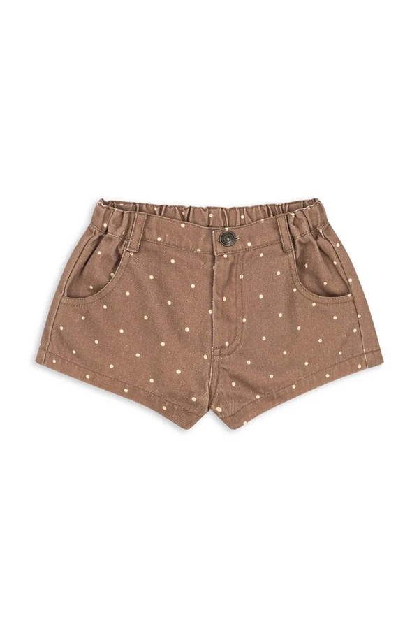 Шорти дитячі бавовняні Konges Sløjd MAGOT SHORTS GOTS колір коричневий