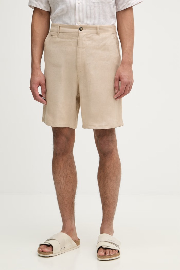 Шорти chino чоловічі лляні Trussardi колір бежевий
