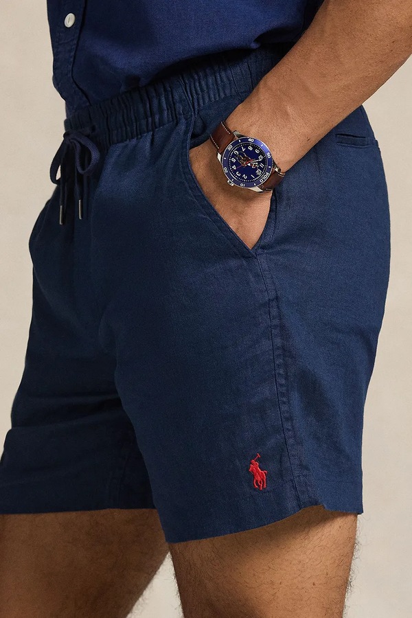 Шорти чоловічі бавовняні Polo Ralph Lauren колір темно-синій фото 4