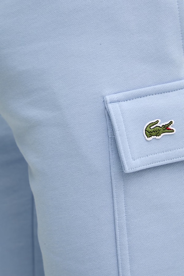 Трикотажні шорти чоловічі бавовняні Lacoste колір блакитний фото 4