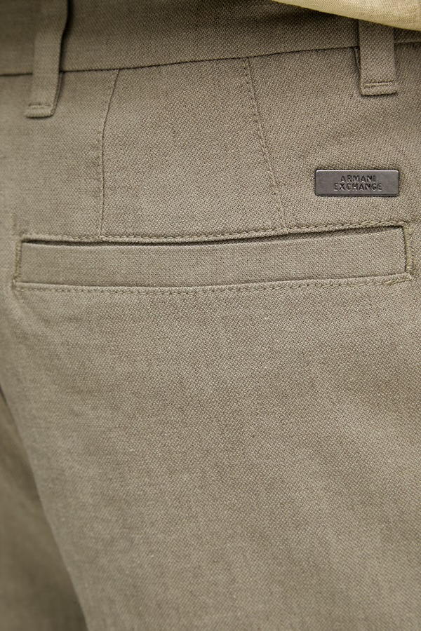 Шорти чоловічі з льоном Armani Exchange колір зелений фото 4
