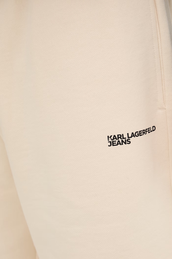 Трикотажні шорти чоловічі бавовняні Karl Lagerfeld Jeans колір бежевий фото 4
