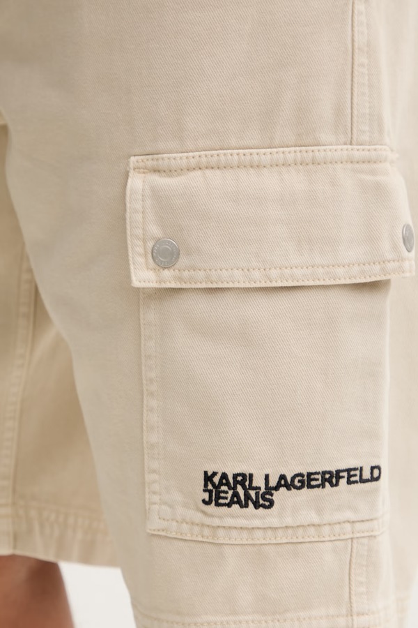 Шорти cargo чоловічі джинсові Karl Lagerfeld Jeans колір бежевий фото 4