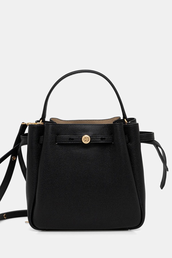 Кожаная сумочка Tory Burch Romy цвет черный