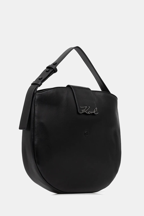 Кожаная сумочка Karl Lagerfeld K/SIGNATURE цвет черный