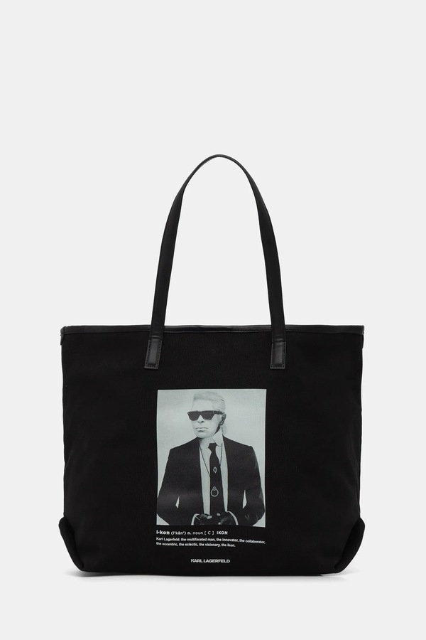 Хлопковая сумка Karl Lagerfeld K/ESSENTIAL цвет черный