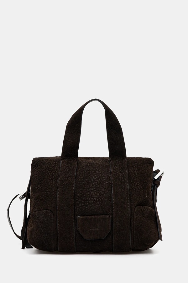 Шкіряна сумочка AllSaints колір коричневий