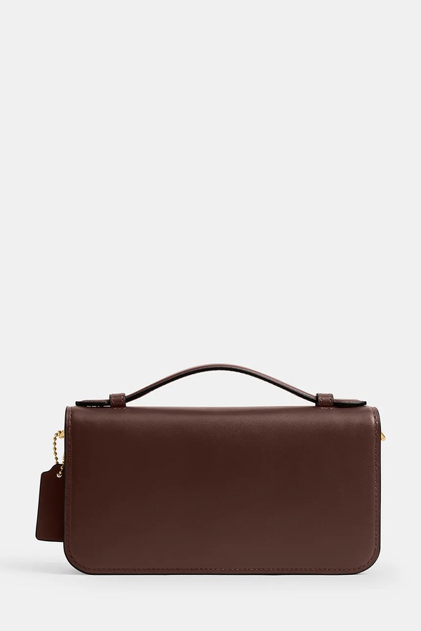 Сумка кросс-боди женская кожаная Coach Elora Top Handle цвет коричневый фото 2
